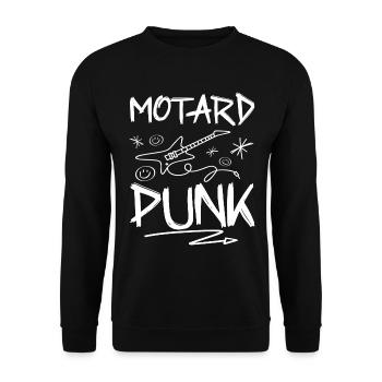 Fan De Motos Motard Punk Rock - Sweat-shirt Unisexe - noir - Devant - Alina (178cm) & Michal (187cm)