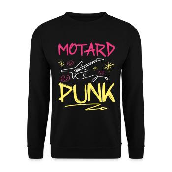 Fan De Motos Motard Punk Rock - Sweat-shirt Unisexe - noir - Devant - Alina (178cm) & Michal (187cm)