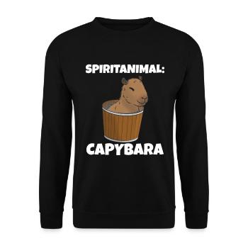 Spirit animal Capybara bucket - Unisex Sweatshirt - black - Front - Alina (178cm) & Michal (187cm)