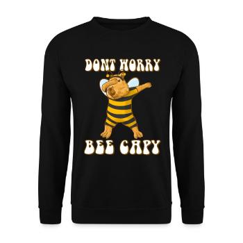 Capybara be Capy - Unisex Sweatshirt - black - Front - Alina (178cm) & Michal (187cm)