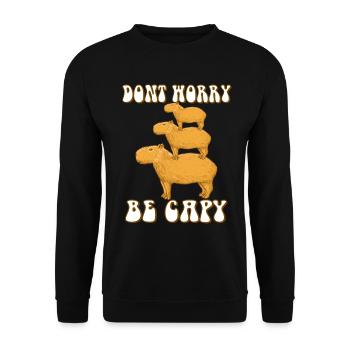 Capybara be Capy - Unisex Sweatshirt - black - Front - Alina (178cm) & Michal (187cm)