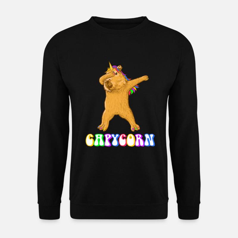 Capybara Einhorn Dabbing - Unisex Pullover - Schwarz