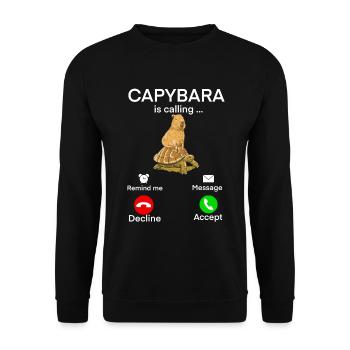 Capybara - Sweat-shirt Unisexe - noir - Devant - Alina (178cm) & Michal (187cm)