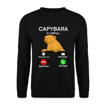 Mème Capybara - Sweat-shirt Unisexe - noir - Devant - Alina (178cm) & Michal (187cm)