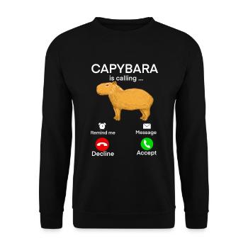 Capybara - Sweat-shirt Unisexe - noir - Devant - Alina (178cm) & Michal (187cm)