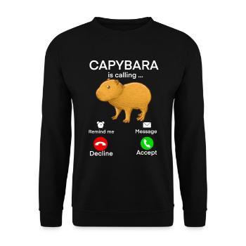 Capybara Baby Call - Unisex Sweatshirt - black - Front - Alina (178cm) & Michal (187cm)
