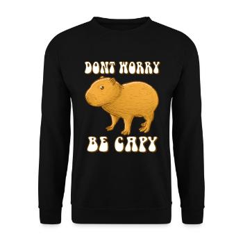 Capybara baby don't Worry be Capy - Unisex Sweatshirt - black - Front - Alina (178cm) & Michal (187cm)