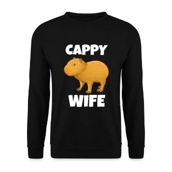Capybara Capy wife - Unisex Sweatshirt - black - Front - Alina (178cm) & Michal (187cm)