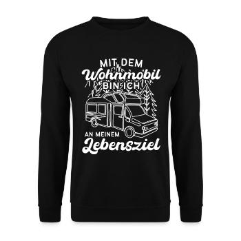Camping Wohnmobile Spruch - Unisex Pullover - Schwarz - Vorne - Alina (178cm) & Michal (187cm)