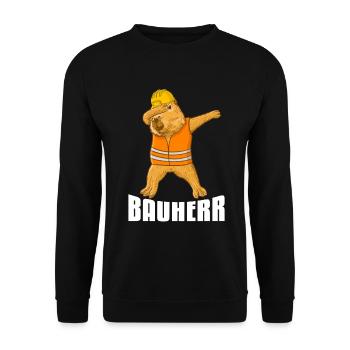 Bauherr Capybara - Unisex Pullover - Schwarz - Vorne - Alina (178cm) & Michal (187cm)