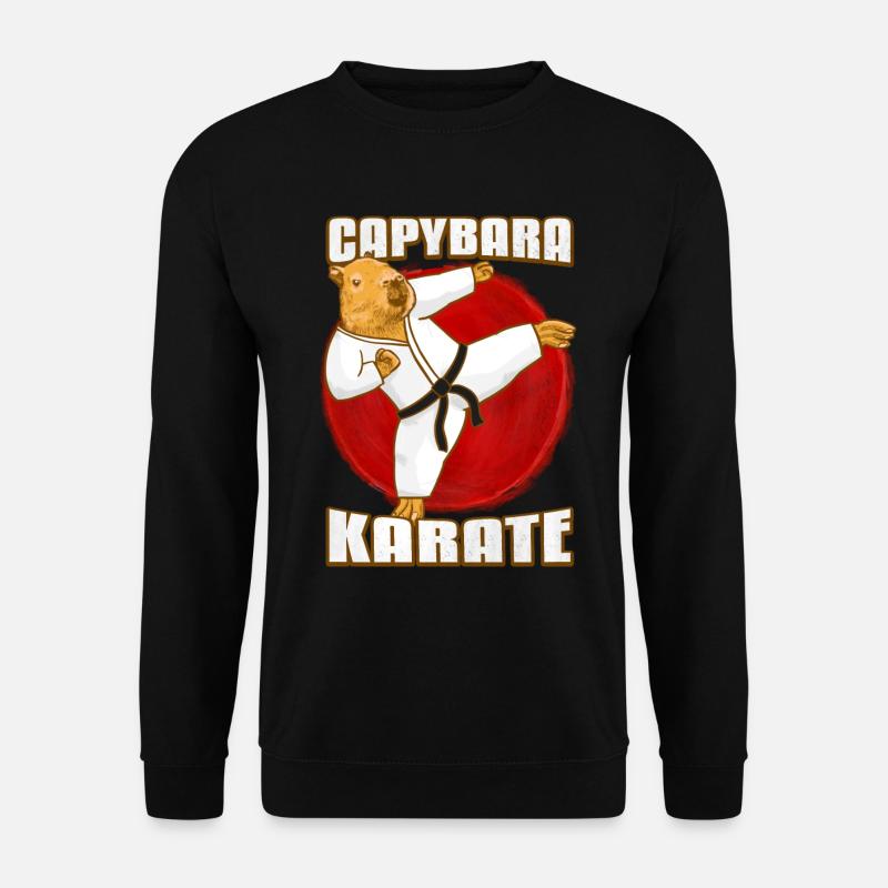 Capybara Karate Kick - Unisex Pullover - Schwarz