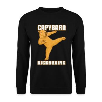 Kickboxing Capybara - Sweat-shirt Unisexe - noir - Devant - Alina (178cm) & Michal (187cm)