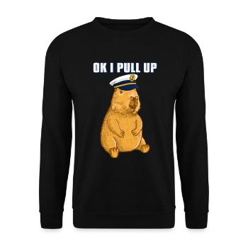 Capitaine Capybara Ok je m’arrête - Sweat-shirt Unisexe - noir - Devant - Alina (178cm) & Michal (187cm)