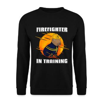 Firefighter in training - Unisex Sweatshirt - black - Front - Alina (178cm) & Michal (187cm)