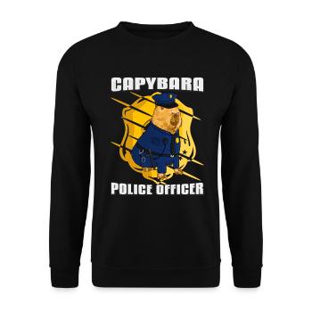 Capybara, officier de police américain - Sweat-shirt Unisexe - noir - Devant - Alina (178cm) & Michal (187cm)