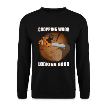 Tronçonneuse Lumberjack pour hommes - Sweat-shirt Unisexe - noir - Devant - Alina (178cm) & Michal (187cm)