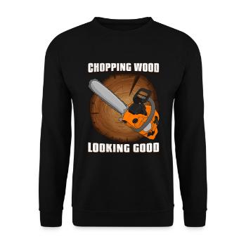 Tronçonneuse Lumberjack pour hommes - Sweat-shirt Unisexe - noir - Devant - Alina (178cm) & Michal (187cm)
