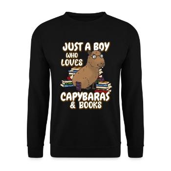 Juste un garçon qui aime Capybaras et les livres - Sweat-shirt Unisexe - noir - Devant - Alina (178cm) & Michal (187cm)