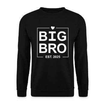 Big Bro Est 2025 - Unisex Sweatshirt - black - Front - Alina (178cm) & Michal (187cm)