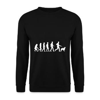Silken Windhound Hund Evolution Hundebesitzer - Unisex Pullover - Schwarz - Vorne - Alina (178cm) & Michal (187cm)