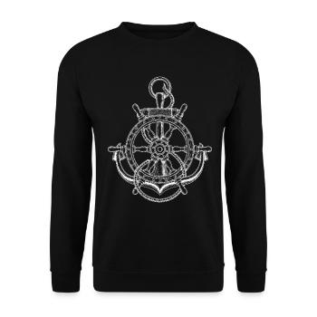 Schiff Boot Kapitän - Unisex Pullover - Schwarz - Vorne - Alina (178cm) & Michal (187cm)