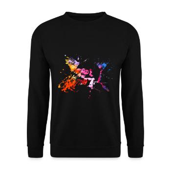 Skull splash colors - Unisex Sweatshirt - black - Front - Alina (178cm) & Michal (187cm)