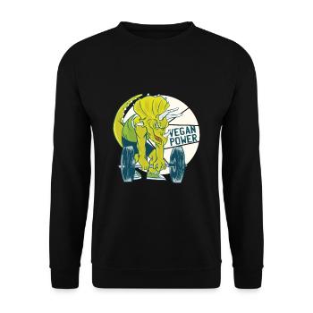 Vegan power - Unisex Sweatshirt - black - Front - Alina (178cm) & Michal (187cm)