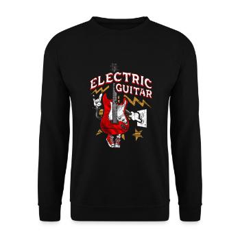 Rock E-Gitarre - Unisex Pullover - Schwarz - Vorne - Alina (178cm) & Michal (187cm)