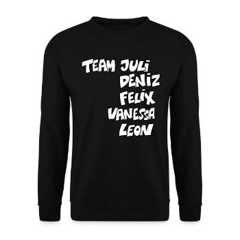 Die Wilden Kerle Team Namen Weiß - Unisex Pullover - Schwarz - Vorne - Alina (178cm) & Michal (187cm)