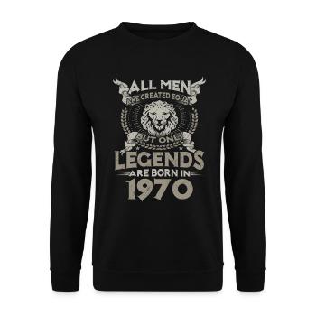 Né en 1970 légendes cadeau hommes - Sweat-shirt Unisexe - noir - Devant - Alina (178cm) & Michal (187cm)