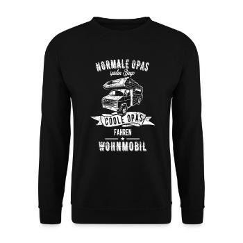 Opa Großvater Opi Geschenkidee - Unisex Pullover - Schwarz - Vorne - Alina (178cm) & Michal (187cm)