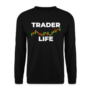 Day Trading Exchange Trader - Unisex Sweatshirt - black - Front - Alina (178cm) & Michal (187cm)