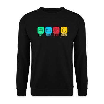 Car Detailer Car Care Car Detailing Expert - Unisex Sweatshirt - black - Front - Alina (178cm) & Michal (187cm)