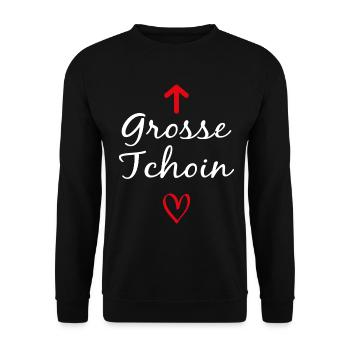 grosse tchoin <3 cœur cœur - Sweat-shirt Unisexe - noir - Devant - Alina (178cm) & Michal (187cm)