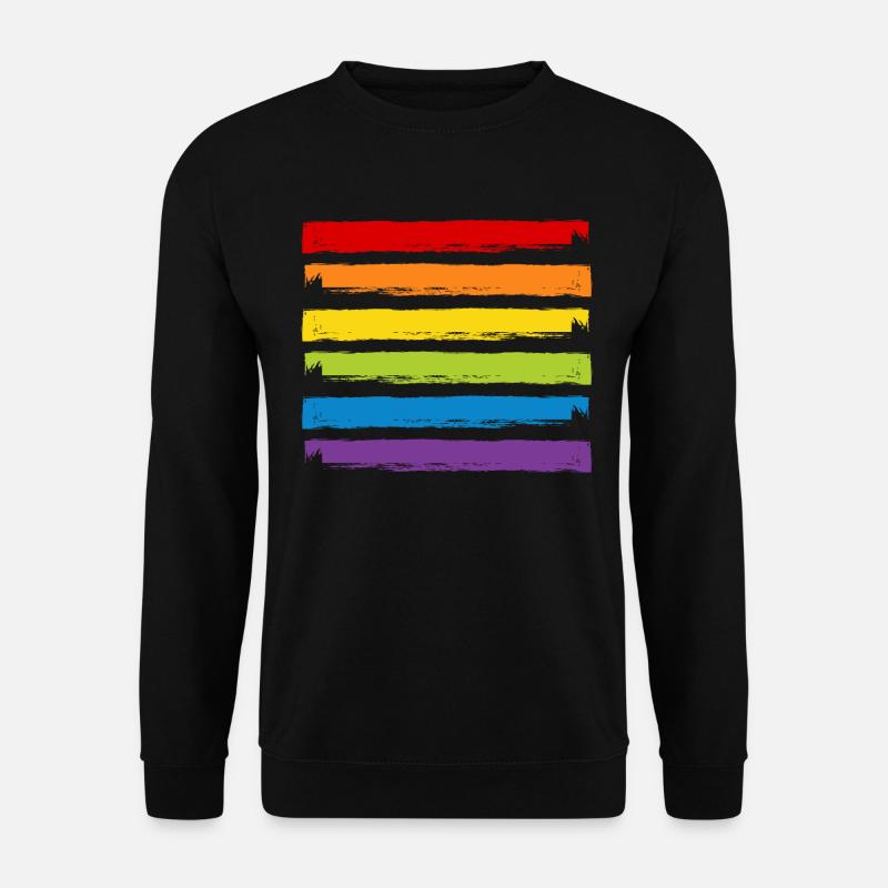 Regenbogen Farben LGBT LGBTQ Gay Pride CSD Symbol - Unisex Pullover - Schwarz
