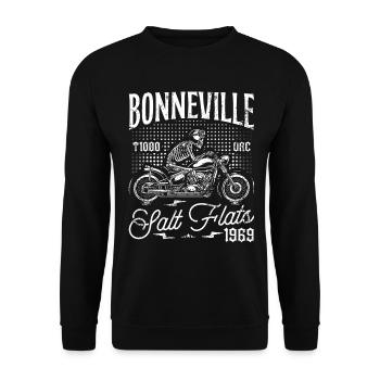 Bonneville Salt Flats Motorcycle Racing Vintage - Unisex Sweatshirt - black - Front - Alina (178cm) & Michal (187cm)