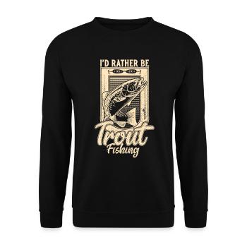 Je préfère pêcher la truite pêcheur à la pêche à la ligne - Sweat-shirt Unisexe - noir - Devant - Alina (178cm) & Michal (187cm)