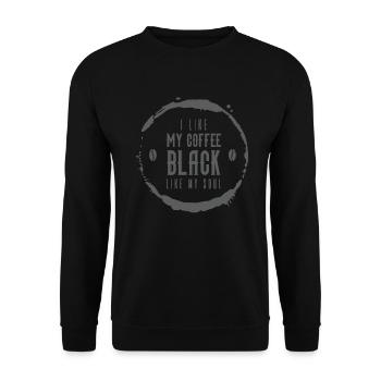 J’aime mon café noir comme mon âme drôle de café - Sweat-shirt Unisexe - noir - Devant - Alina (178cm) & Michal (187cm)