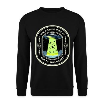 La pêche ici est hors de ce monde la pêche aux OVNIS - Sweat-shirt Unisexe - noir - Devant - Alina (178cm) & Michal (187cm)