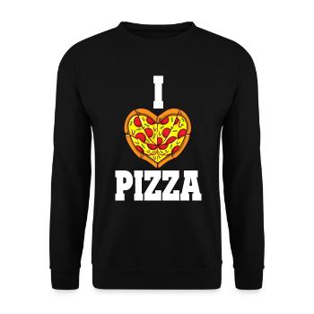 J’adore pizza drôle Pizza Lover Foodie - Sweat-shirt Unisexe - noir - Devant - Alina (178cm) & Michal (187cm)