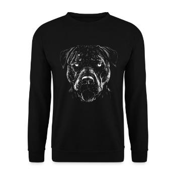 Pochoir noir et blanc propriétaire de chien pit-bull - Sweat-shirt Unisexe - noir - Devant - Alina (178cm) & Michal (187cm)