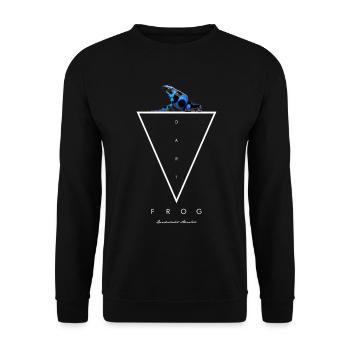 Blauer & Schwarzer Pfeilgiftfrosch Dendrobates auratus - Unisex Pullover - Schwarz - Vorne - Alina (178cm) & Michal (187cm)