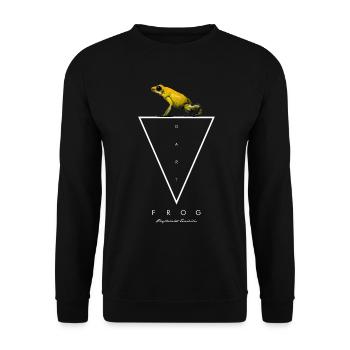 Goldener Pfeilgiftfrosch Phyllobates terribilis - Unisex Pullover - Schwarz - Vorne - Alina (178cm) & Michal (187cm)