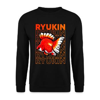 Ryukin Goldfish 80's Style Fancy Goldfish Besitzer - Unisex Pullover - Schwarz - Vorne - Alina (178cm) & Michal (187cm)
