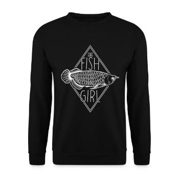 That Fish Girl Tropical Fish Keeper - Unisex Sweatshirt - black - Front - Alina (178cm) & Michal (187cm)