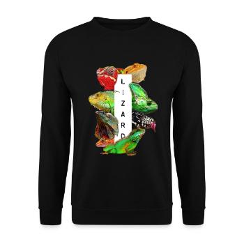 Reptilienhalter Eidechsenbesitzer - Unisex Pullover - Schwarz - Vorne - Alina (178cm) & Michal (187cm)