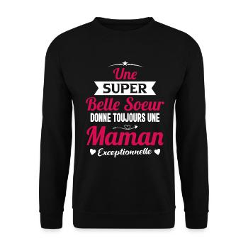 Belle soeur future maman cadeau drôle annonce mère - Sweat-shirt Unisexe - noir - Devant - Alina (178cm) & Michal (187cm)