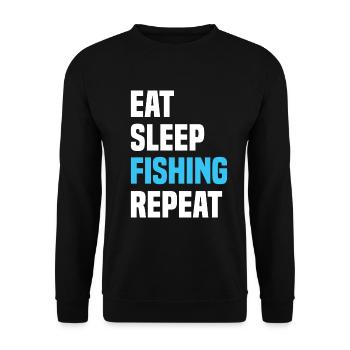 Manger dormir Pêche Répéter - Sweat-shirt Unisexe - noir - Devant - Alina (178cm) & Michal (187cm)