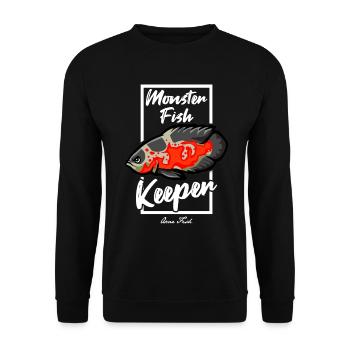 Monster Fish Keeper Oscar Fish - Unisex Pullover - Schwarz - Vorne - Alina (178cm) & Michal (187cm)