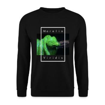 Morelia Viridis Snake Keeper Green Tree Python - Unisex Sweatshirt - black - Front - Alina (178cm) & Michal (187cm)